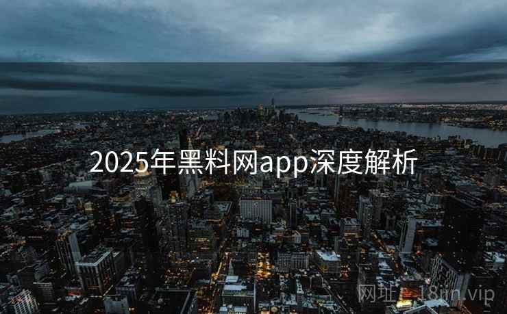 2025年黑料网app深度解析