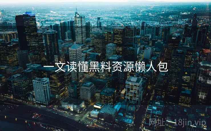 一文读懂黑料资源懒人包